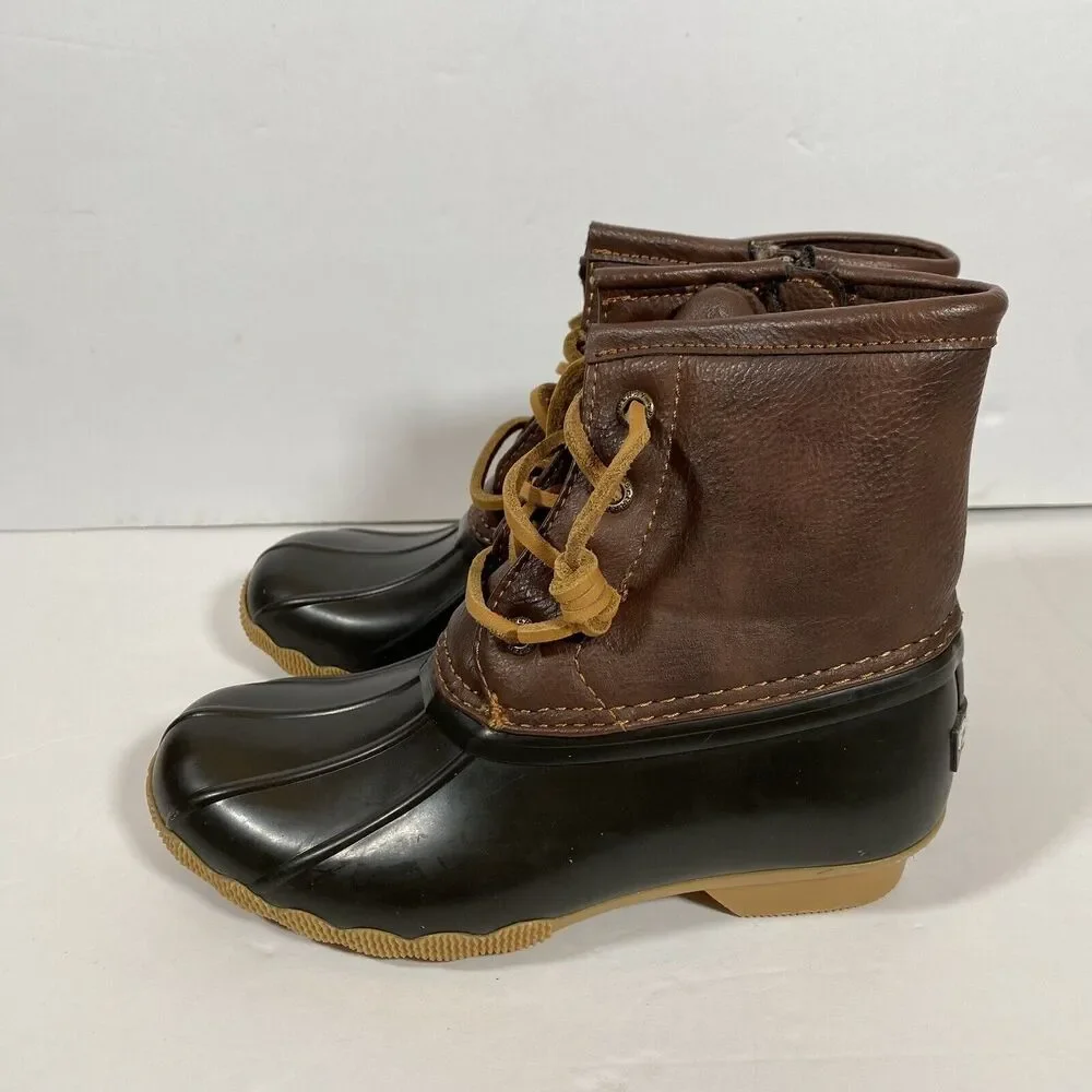 NWOB Sperry Saltwater Duck  Youth Girls Brown Casual Boots 12M - Read Descriptio